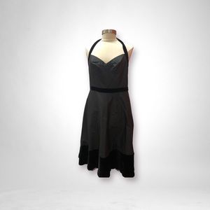 BCBG Maxazria  size 12 halter black dress with velvet accents